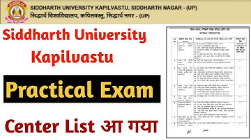 Siddharth University Kapilvastu Practical Exam Center List 2021 || Siddharth University Kapilvastu