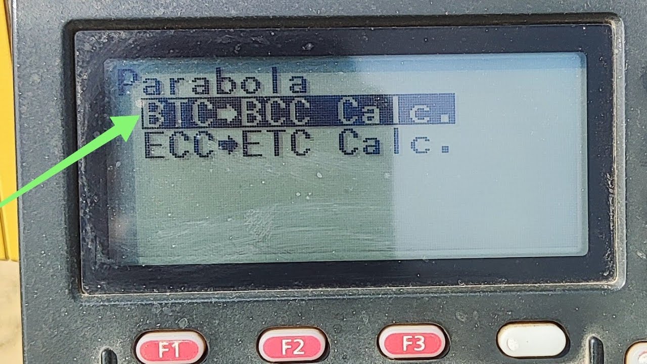 How to use BTC-BCC calculation (Road) Parabola function on Topcon or Sokkia  Total Station?