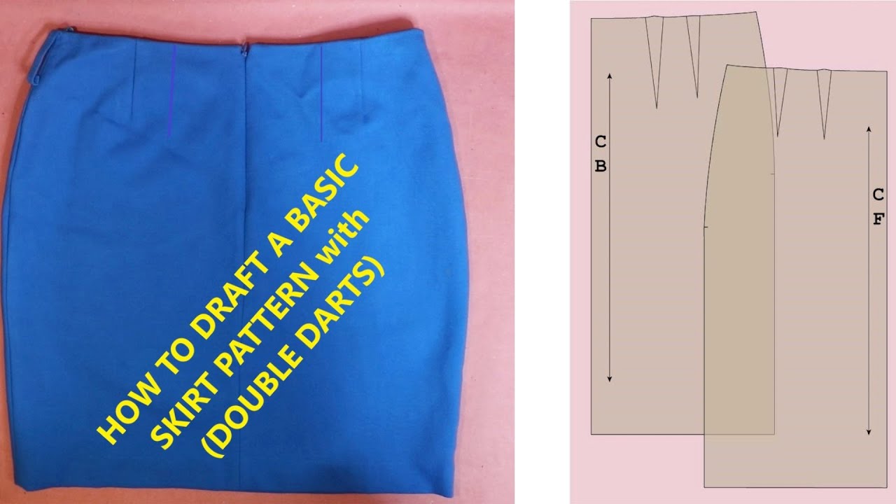 METHOD 2 Drafting A Basic Skirt Sloper or Pattern with Double Darts ...