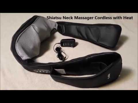FitRx Cordless Shiatsu 3D Massager, USB-Rechargeable Shoulders, Back, and  Neck Massager with Heat