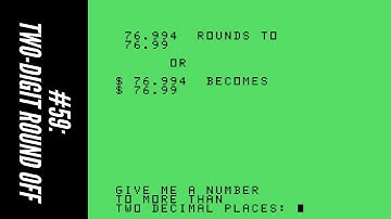 #59: Two-Digit Round Off (101 Programming Tips & Tricks for the TI-99/4A Home Computer)