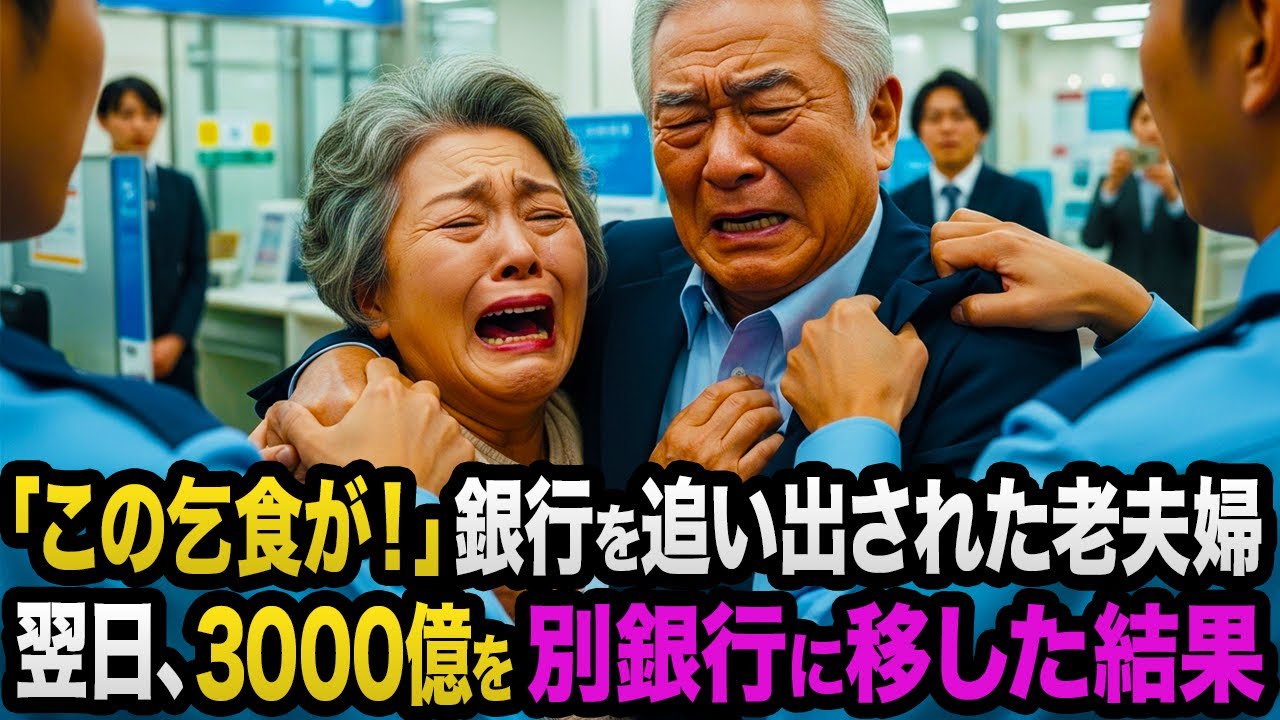 「貧乏夫婦め！」と銀行から追い出された老夫婦。翌日“3000億円”移動で銀行が土下座！
