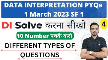 Data Interpretation PYQs || 1 March 2023 Exam Paper DI || Naveen Sakh || Unacademy Free Trial
