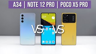 Samsung Galaxy A34 vs Redmi Note 12 Pro vs POCO X5 Pro - Porównanie - TEST i Opinie - Mobileo [PL]