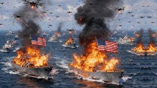 🔴SORE INI Ratusan Drone Iran bombardir & kepung kapal tempur AS samapi terbakar, Trump minta damai