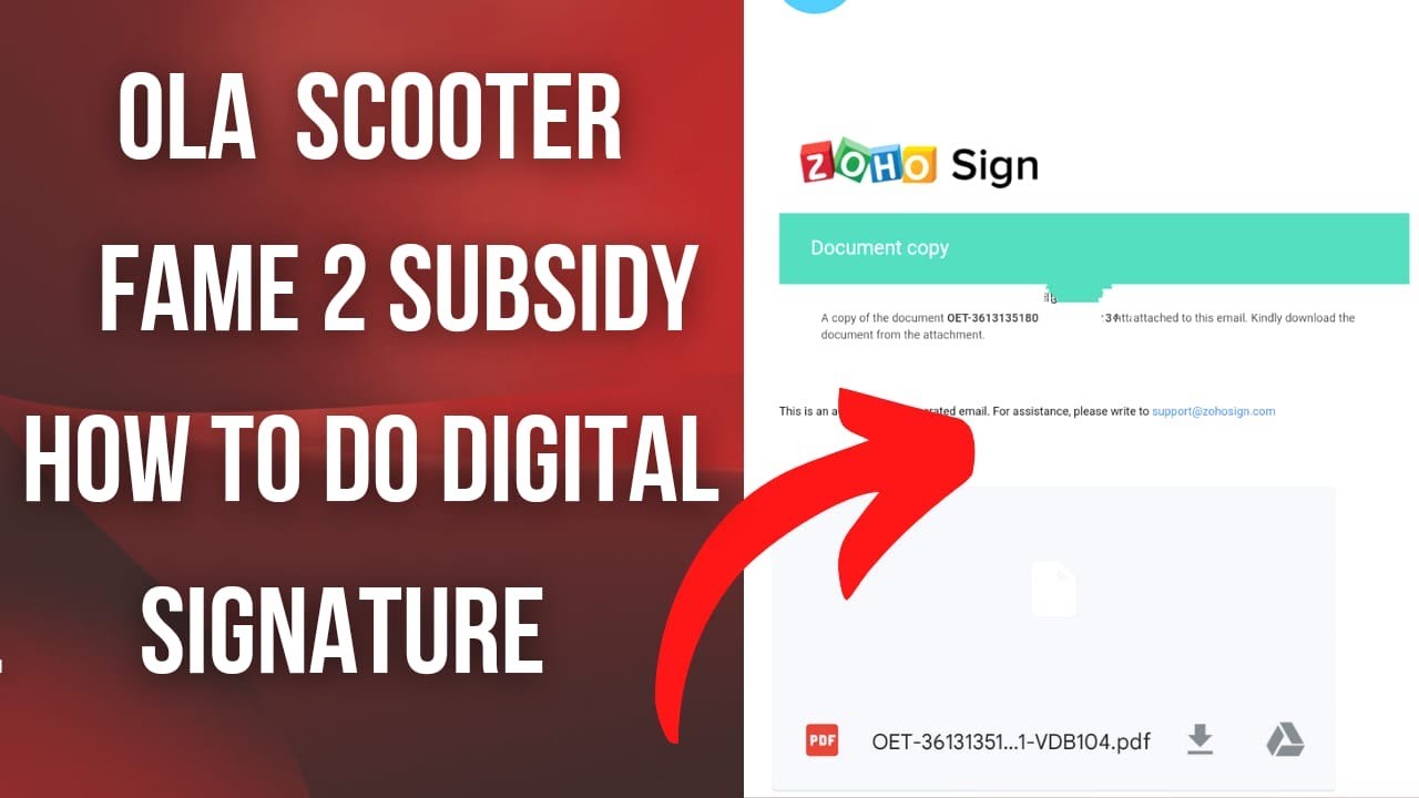 Ola Electric Scooter Fame2|| update || How To Do Digital Signature FAME2 Subsidy 