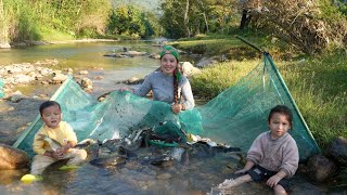 A two-year journey of catching and trapping giant fish along with his young son to sell at themarket