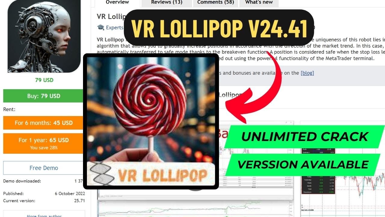 VR Lollipop EA V24.41 | Smart Gold & Forex Auto Trading Robot