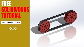Solidworks Tutorial From ZERO (Lesson22) 👀Design a V belt and pulley assembly
