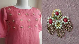 Beautiful embroidery buti for Kurtis|all over buti design for blouse/crop-top|buti design embroidery