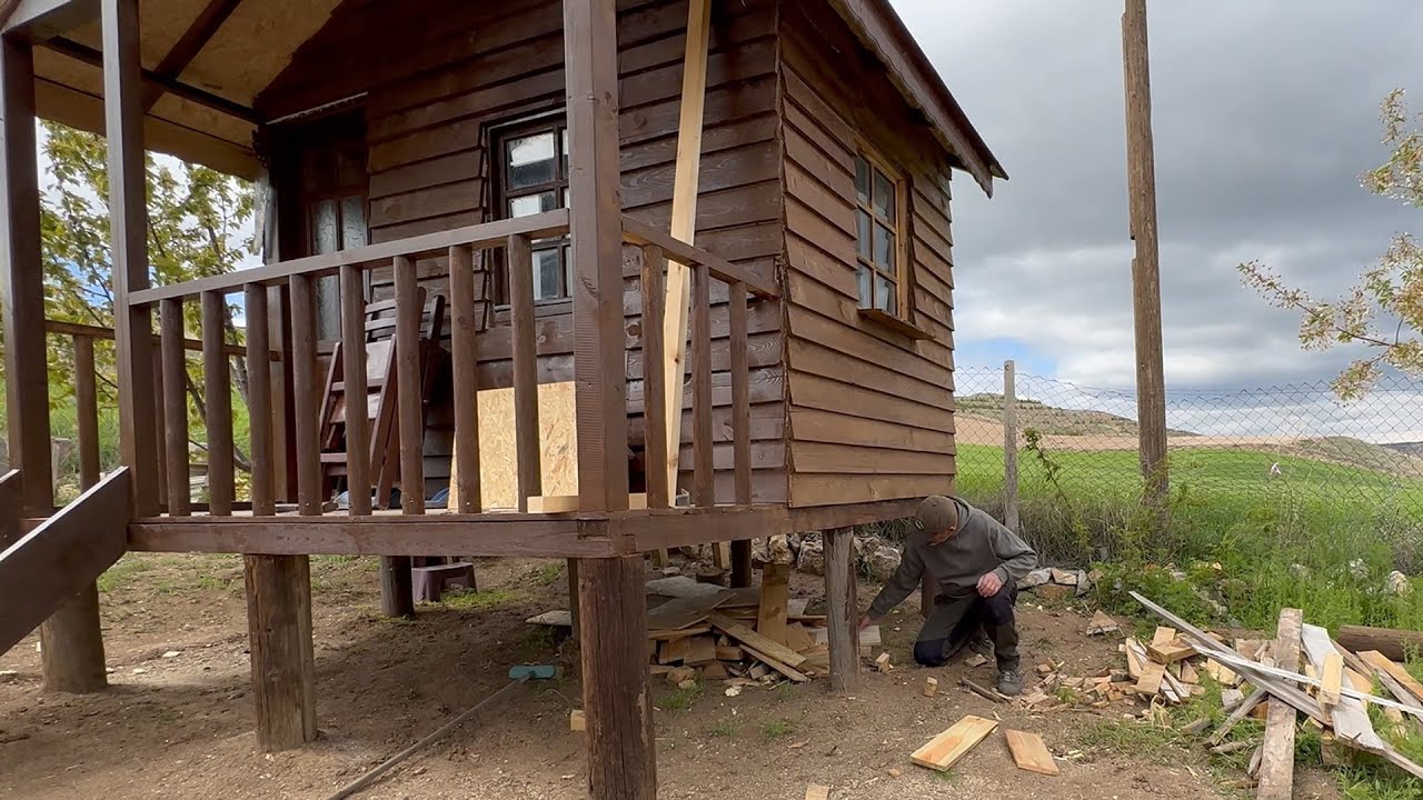 Building a Wooden House in 7 Days / Off Grid Log Cabin / Full Video ...