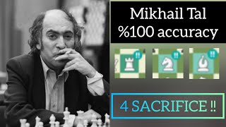 MIKHAIL TAL PLAYED WITH %100 ACCURACY. 4 BRILLIANT !!   #chess #mikhailtal #keşfet #beniöneçıkart