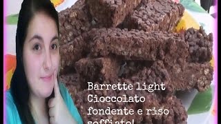 Barrette cioccolato fondente e riso soffiato - SNACK FATTI IN CASA