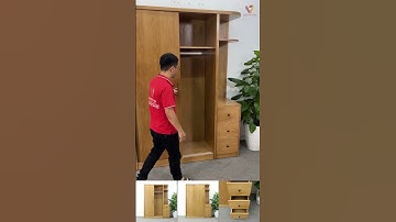 Tủ Quần Áo Cánh Lùa Màu Sồi Có Kệ Trang Trí | Nội Thất Viva