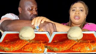 ASMR AFRICAN FOOD MUKBANG AND FISH PEPPER SOUP WITH  PLANTAIN FUFU|  FIGHT FOR FISH HEAD??