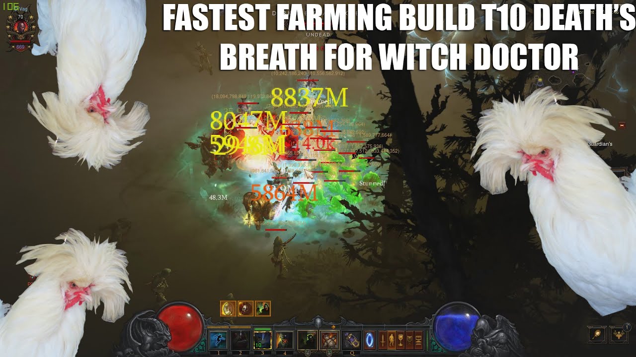 diablo 3  Witch doctor fastest speed farming build t10 deaths breath patch 2.4