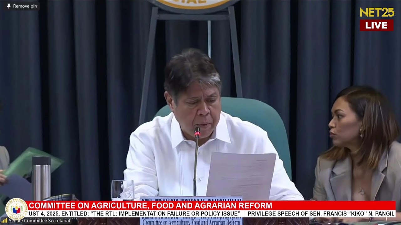 Senate hearing: Committee on Agriculture, Food and Agrarian Reform | October 20, 2025