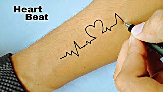Heart Beat ♡ Tattoo Tutorial | Heart Beat Tattoo Design screenshot 3