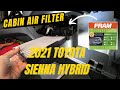 2021 Toyota Sienna Hybrid Cabin Air Filter