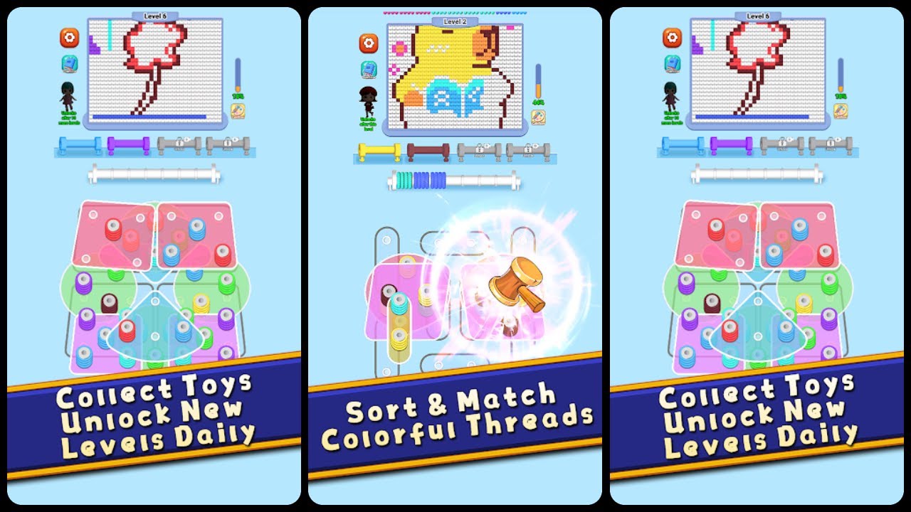 Thread Collection Game Thread Painting Puzzle Mobile Game | Gameplay Android - YouTube