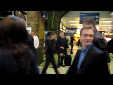 Dan and Bonnie leaving Kings Cross after filming the Epilogue Scene of Harry Potter 7