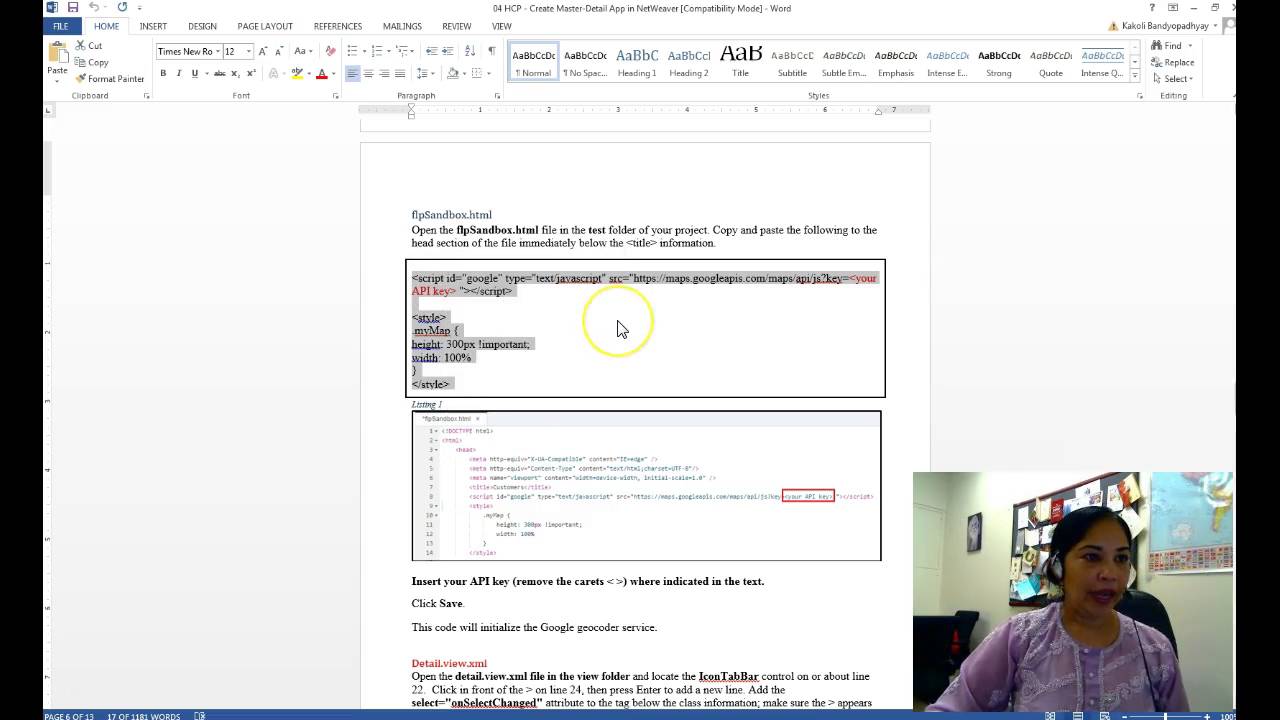 SAP Assignment 6 Creating a Detail App with Google Map