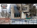 Fire burns inside Kharkiv preschool building