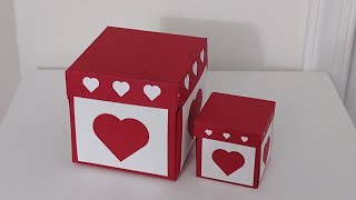Exploding box Triple heart with score lines