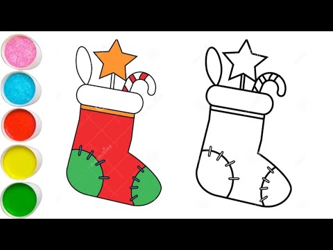 How to Draw a Cute Christmas Stocking Emoji for Beginners - Kiddy