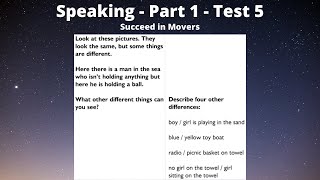 5.1 | Speaking - Part 1 - Test 5 | Succeed In Movers