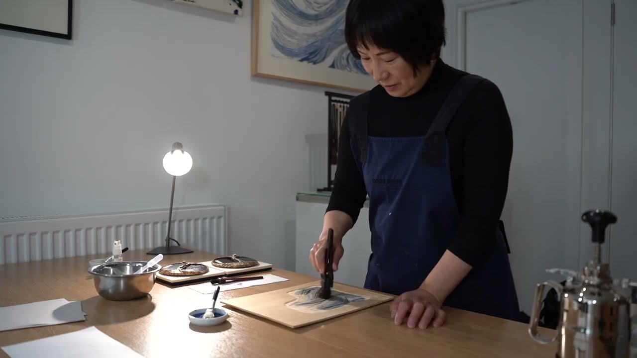 2024/03/04 Hiroko Imada   Hana-dayori (arrival of cherry blossom season) Woodblock Printing Process