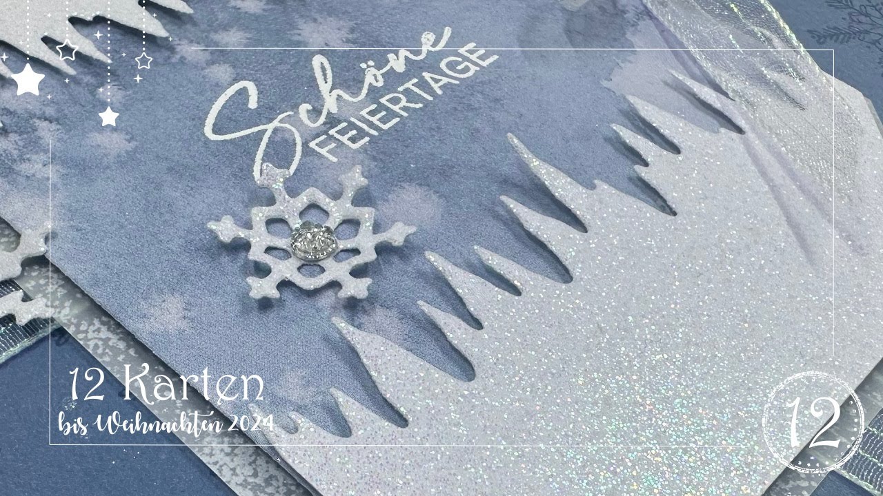 12 Karten bis Weihnachten 2024 | Karte 12 | Frozen Edges | Dekorative Weihnachtsbäume