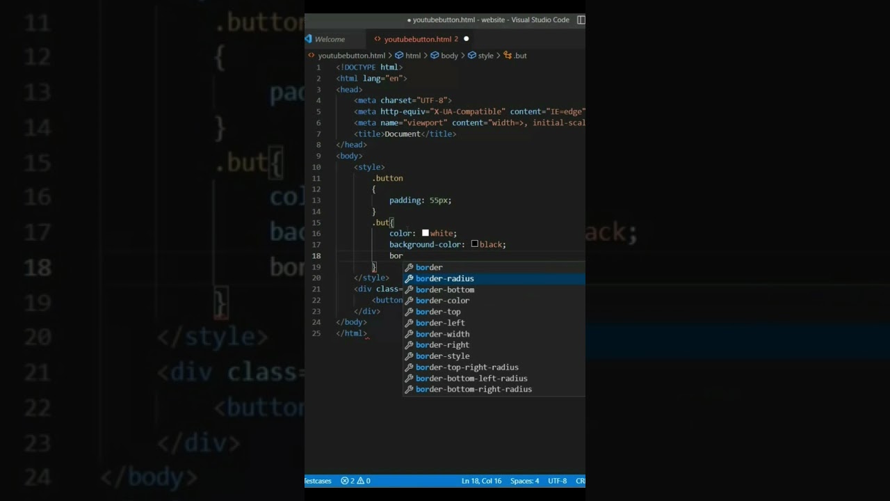 Subscribe button of YouTube in html and css || Subscribe for more shorts