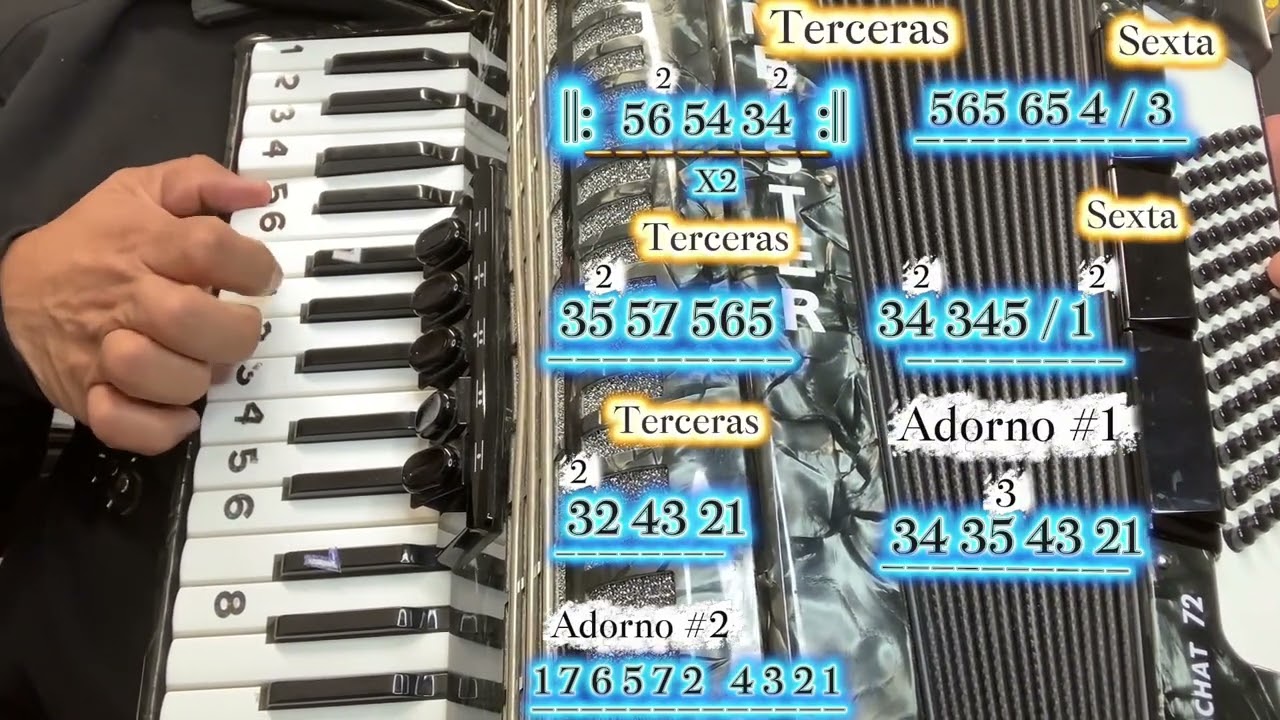 Tutoríal #10. Como Tocar Flor Hermosa Escala De Sol Acordeon de Piano.