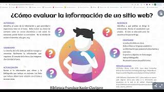 Tutorial: Cómo evaluar la información de un sitio web Tutorial: Cómo evaluar la información de un sitio web