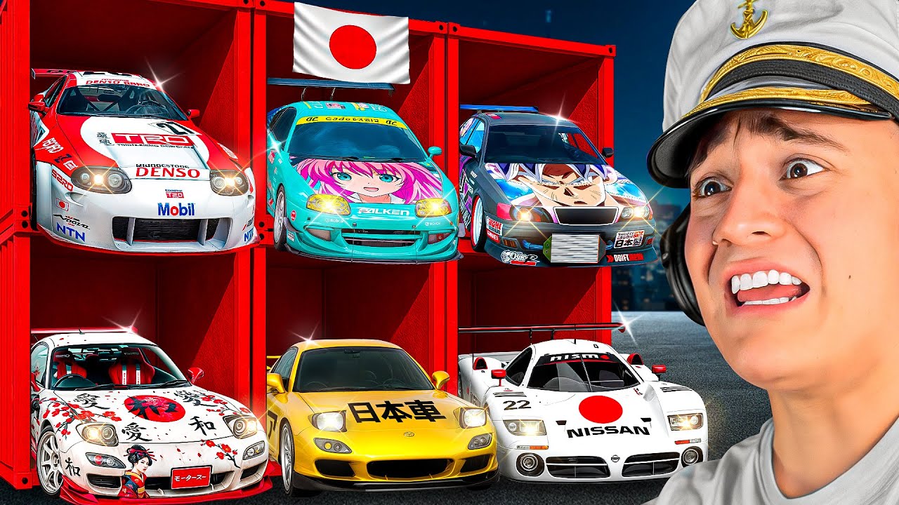 ABRIENDO CONTENEDORES de COCHES de JAPÓN TUNEADOS en GTA 5 !! 🔧⛩️🔴