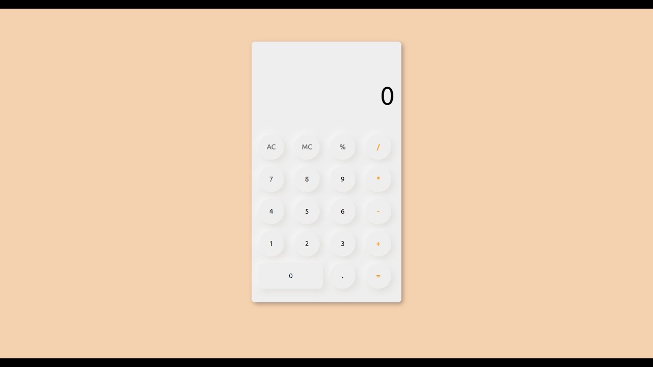 Neumorphism calculator using HTML CSS & JavaScript - YouTube