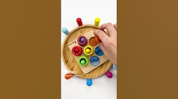 Color Sorting Wood Balls ASMR | Satisfying Rewind Filling Cups with Color #asmr #marbles #satisfying