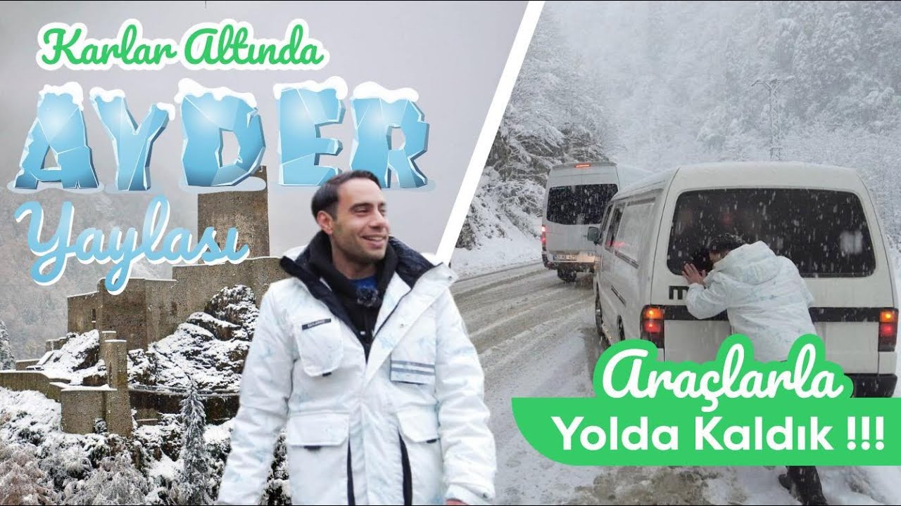 Yoğun Kar Yağışı Altında Ayder Yaylası ! Arabalar Yolda Kaldı !