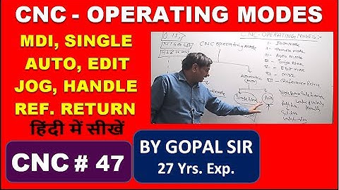 CNC 8 - 7 OPERATING MODES ( MDI, SINGLE, AUTO, EDIT, JOG, HANDLE, REF. RETURN MODE) BY GOPAL SIR ।