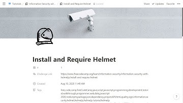 01 - Install and Require Helmet - Information Security with HelmetJS - freeCodeCamp