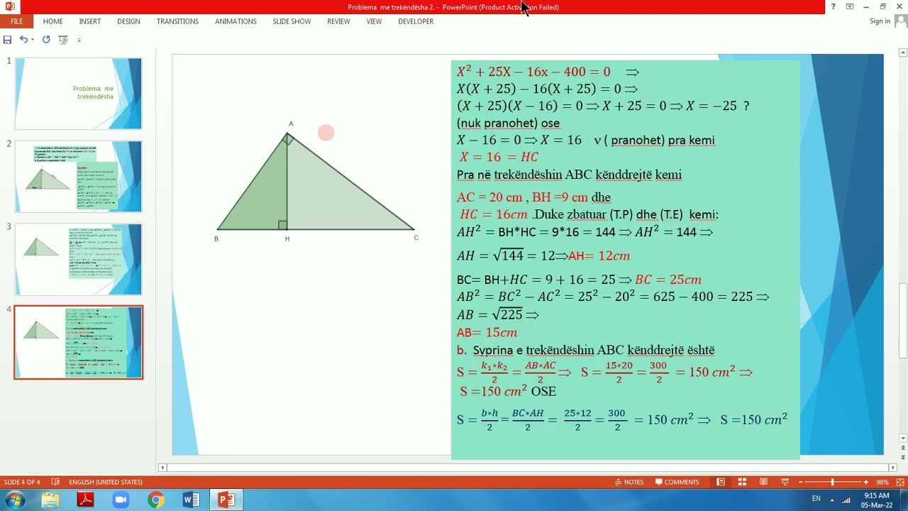 Problema  me trekëndësha 2