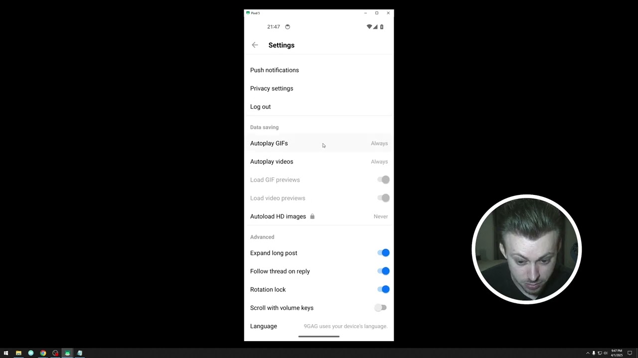 How to disable video autoplay on 9gag App