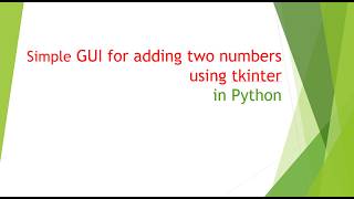 GUI   Window   To Add two numbers
