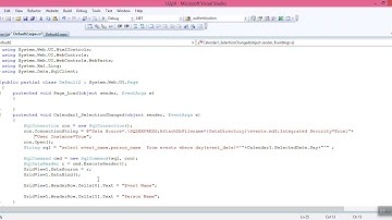 using calendar control display records  from database where date matches in ASP .Net using C#