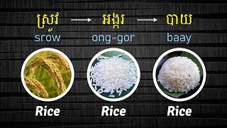Three Different Words of 'RICE' in Cambodian | You Should Know.
