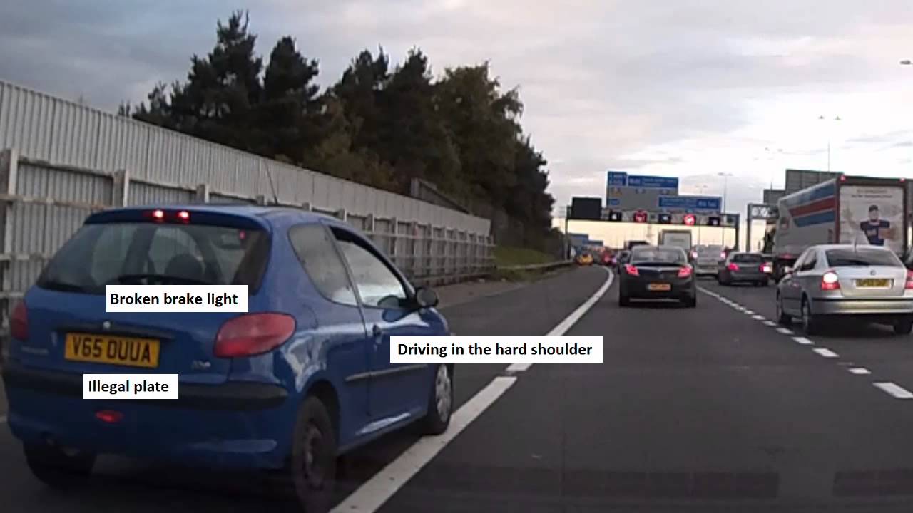 Idiot using the hard shoulder