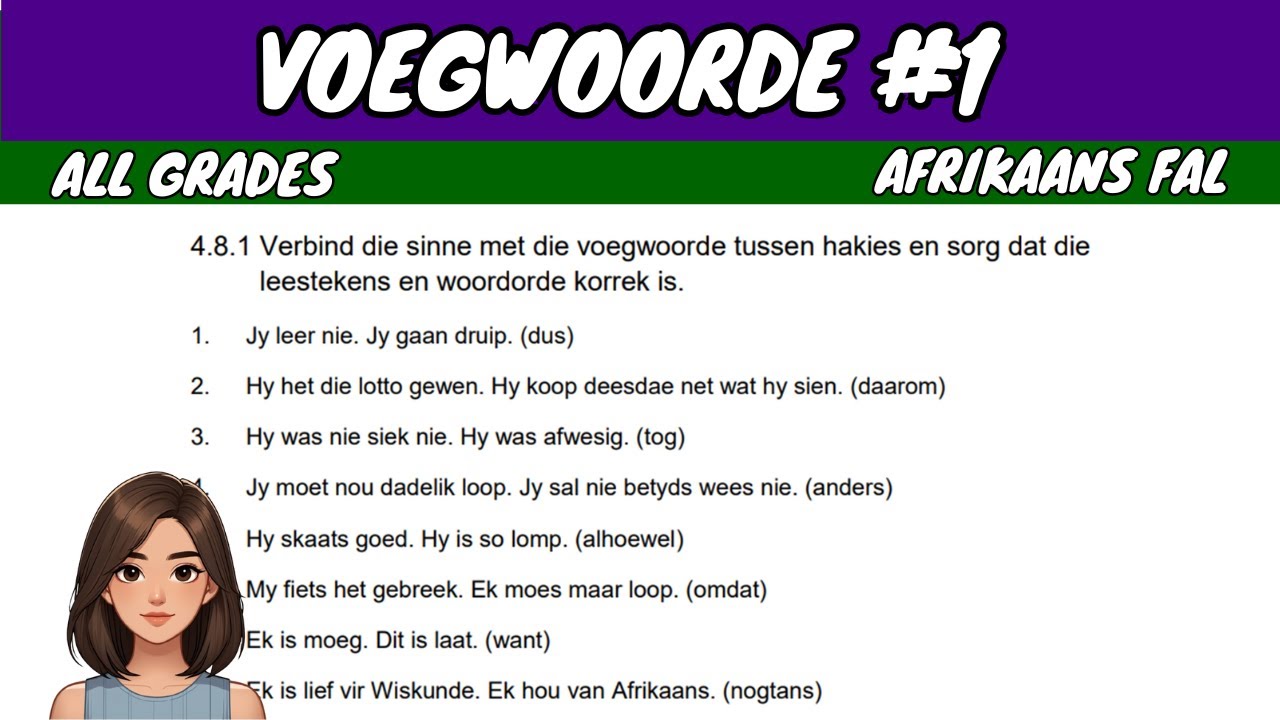 Voegwoorde #1 | Grade 12 Afrikaans