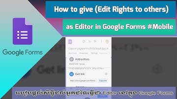 E62 How to give (Edit Rights to others as Editor) in Google Forms #Mobile