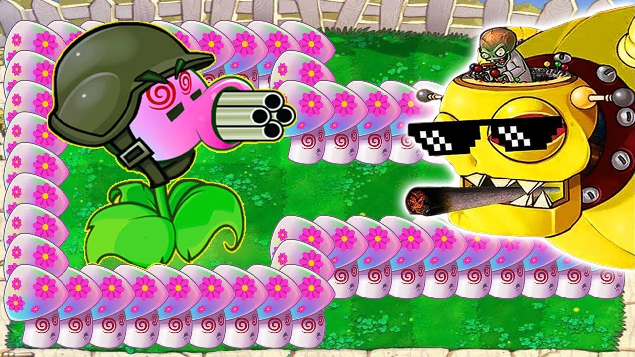 Hypno Gatling Pea Vs All Zombies Vs Dr Zomboss Plants Vs Zombies ...